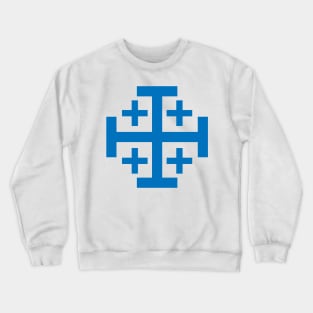 Jerusalem Cross (blue) Crewneck Sweatshirt